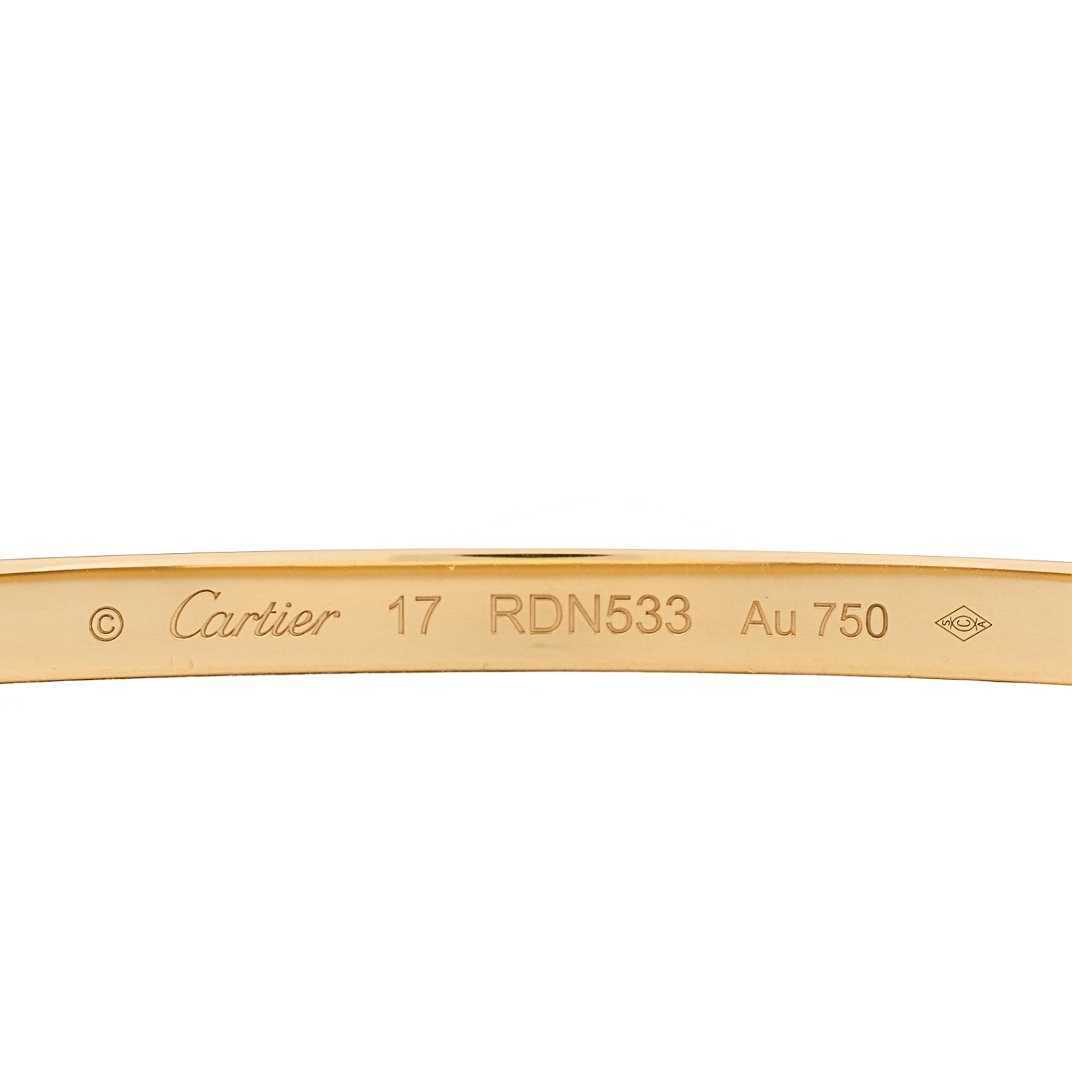 Cartier 18K Yellow Gold Small LOVE Bracelet 17 3 of 5