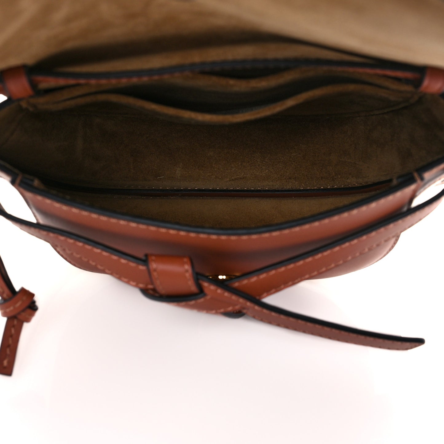 Calfskin Canvas Anagram Mini Gate Dual Bag Ecru Tan