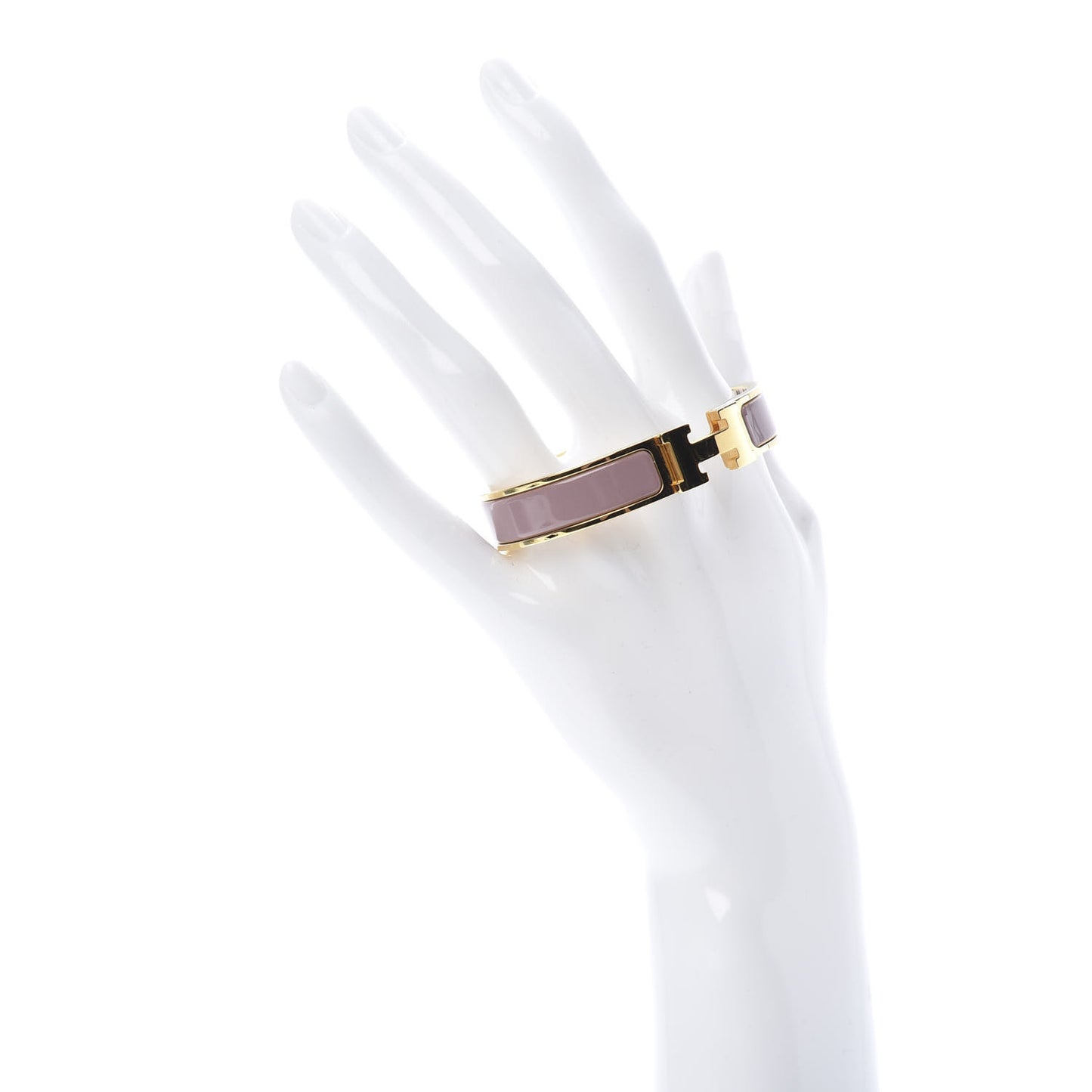 Enamel Narrow Clic Clac H Bracelet PM Bois De Rose