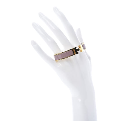 Hermes Enamel Narrow Clic Clac H Bracelet PM Bois De Rose 2 of 6