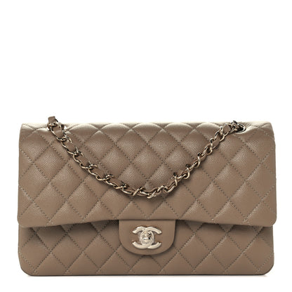 Chanel Caviar Quilted Medium Double Flap Dark Beige 1 of 12