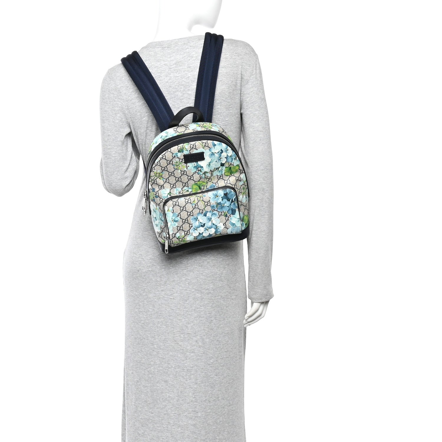GUCCI ブルームス　リュック・バックパック Gucci GG Supreme Monogram Blooms Small Day Backpack Blue 1874466