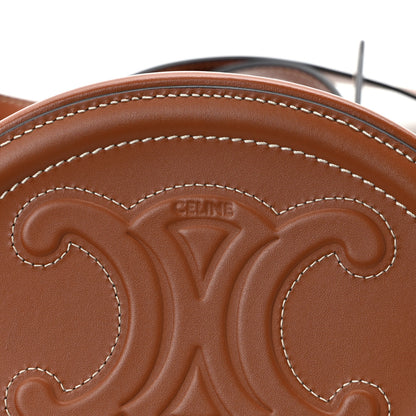 Celine Smooth Calfskin Cuir Small Triomphe Oval Crossbody Purse Tan 6 of 9