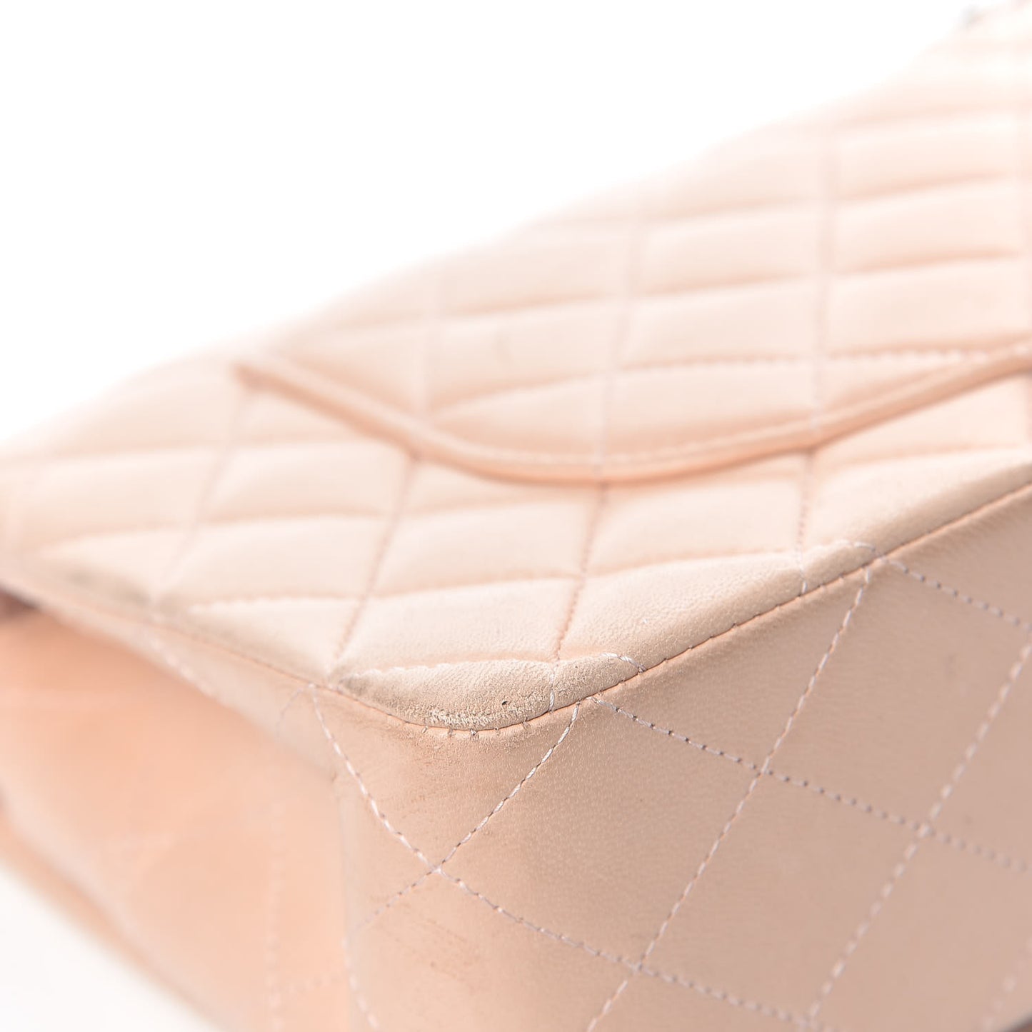 Lambskin Quilted Medium Double Flap Light Pink