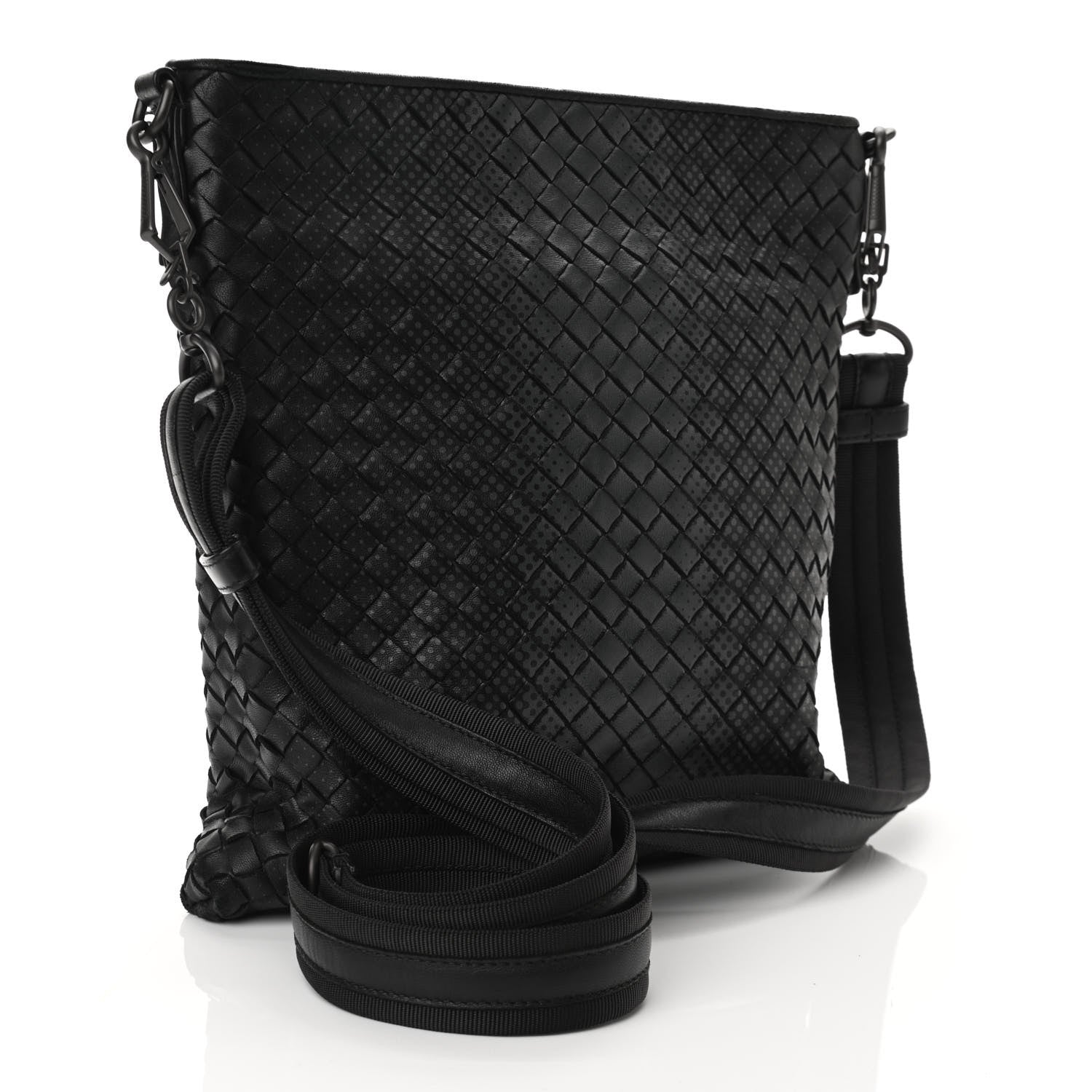 Bottega Veneta Nappa Intrecciato Messenger Bag Black 3 of 10