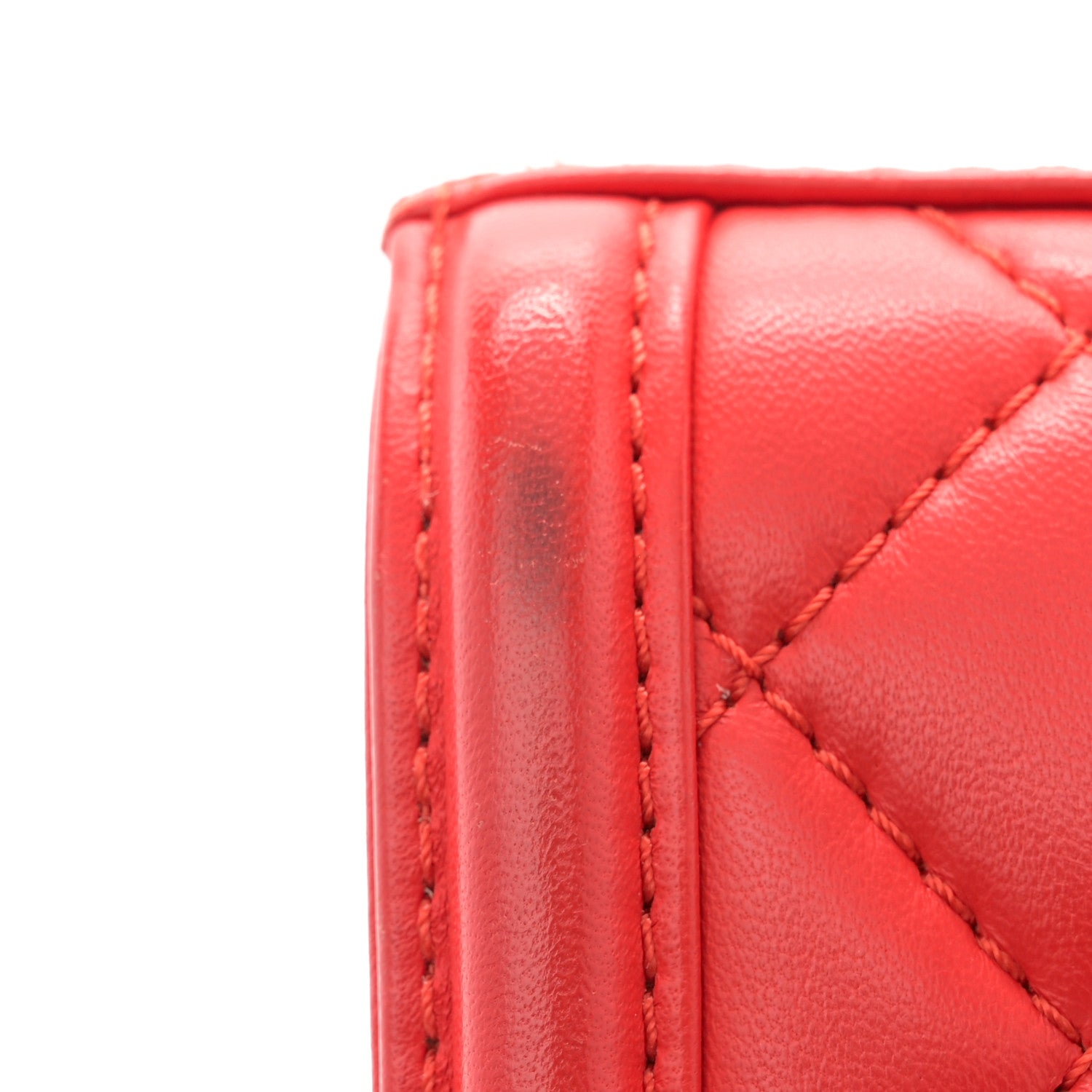 Chanel Lambskin Quilted Small Geometric Flap Red 13 of 15