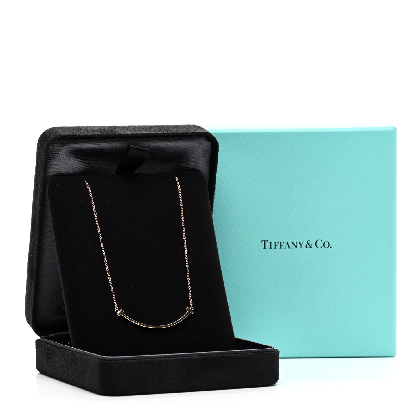 18K Rose Gold Small T Smile Pendant Necklace