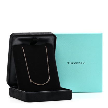 Tiffany 18K Rose Gold Small T Smile Pendant Necklace 5 of 5