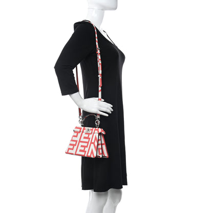 Fendi X MARC JACOBS Nappa Lunar New Year Petite Peekaboo I SEE U Satchel Glow Coral White 2 of 10