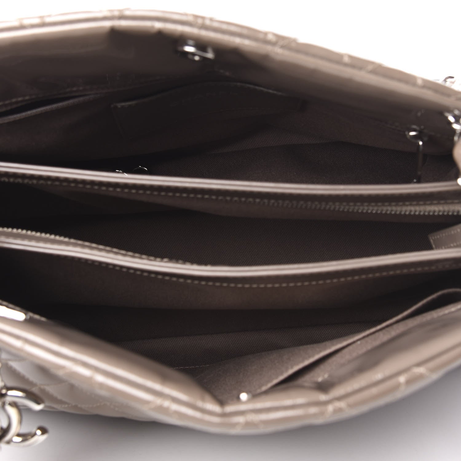Chanel Patent Quilted Large Just Mademoiselle Bowling Bag Gris Fonce 5 of 11