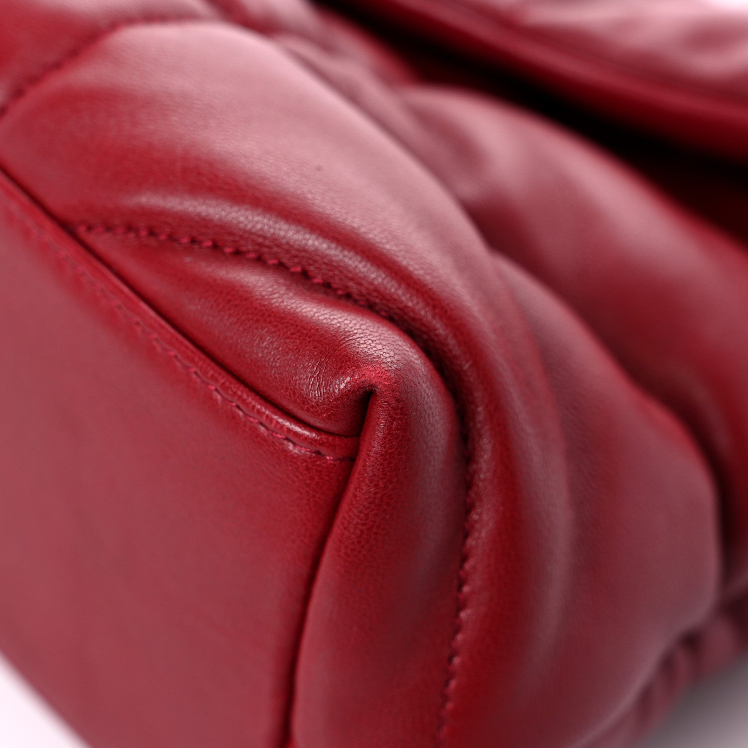 Saint Laurent Lambskin Quilted Small Loulou Puffer Monogram Chain Satchel Red 8 of 12