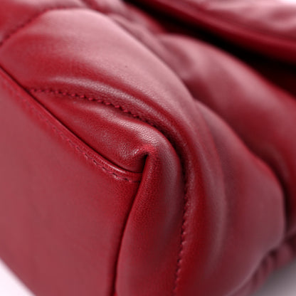 Saint Laurent Lambskin Quilted Small Loulou Puffer Monogram Chain Satchel Red 8 of 12