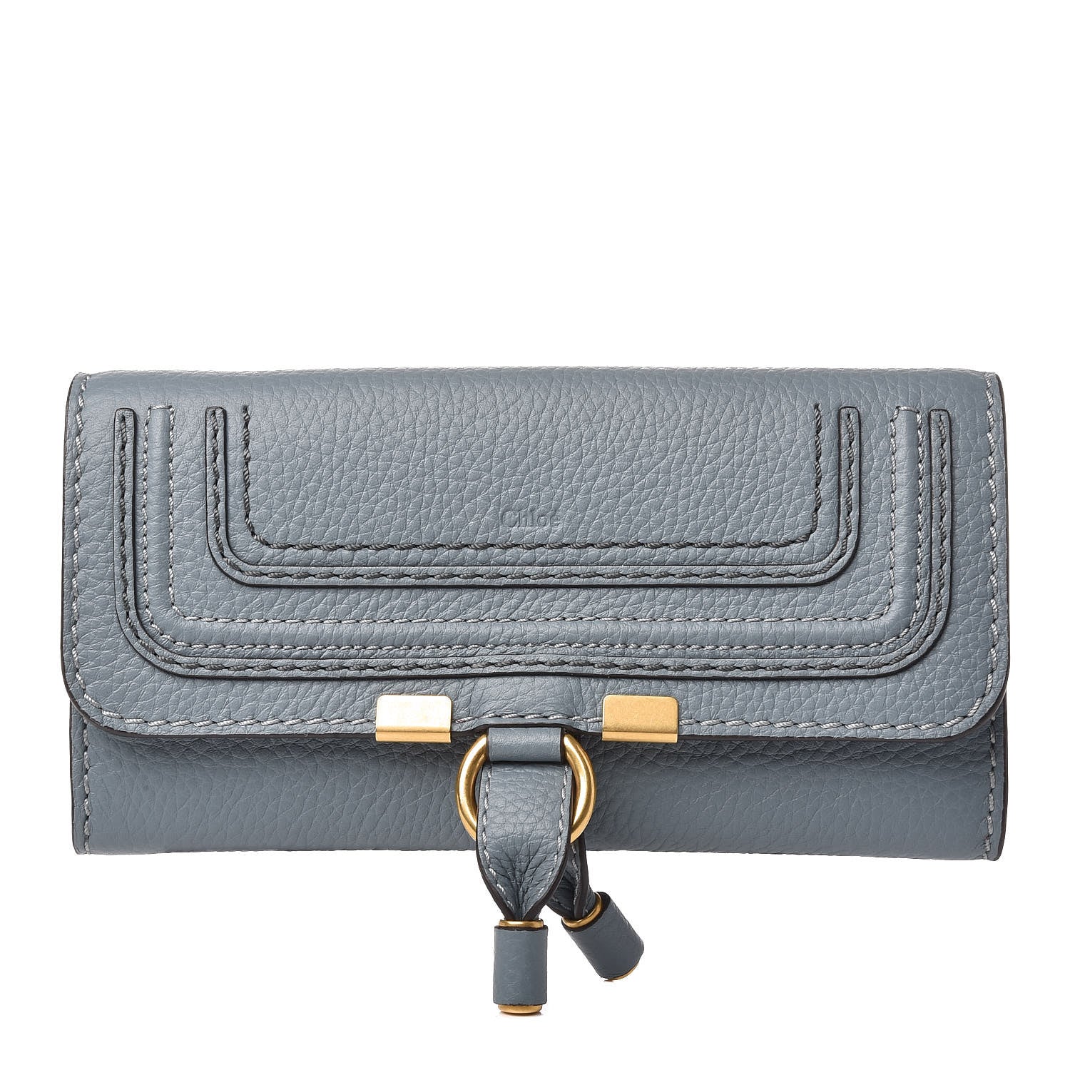 Chloe Calfskin Marcie Continental Flap Wallet Cloudy Blue 1 of 8