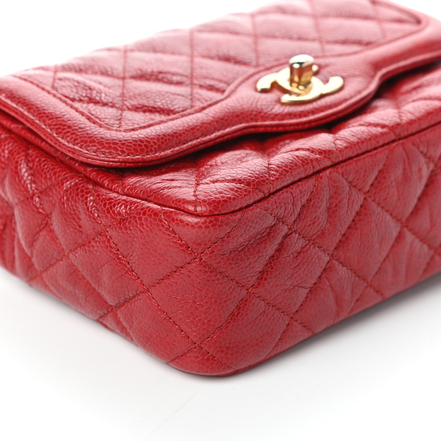 Chanel Caviar Quilted Mini Square Flap Red 8 of 10