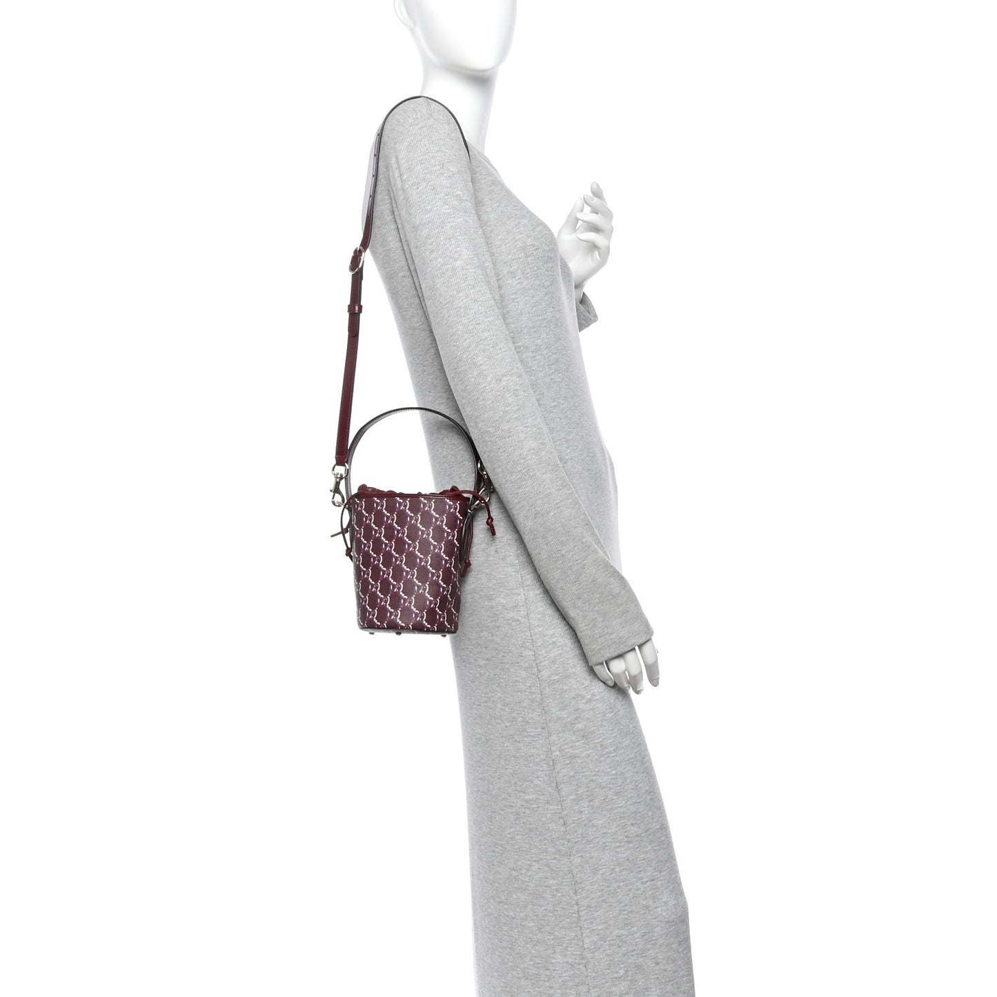 GG Shadow Monogram Mini Bucket Bag Rosso Ancora Red