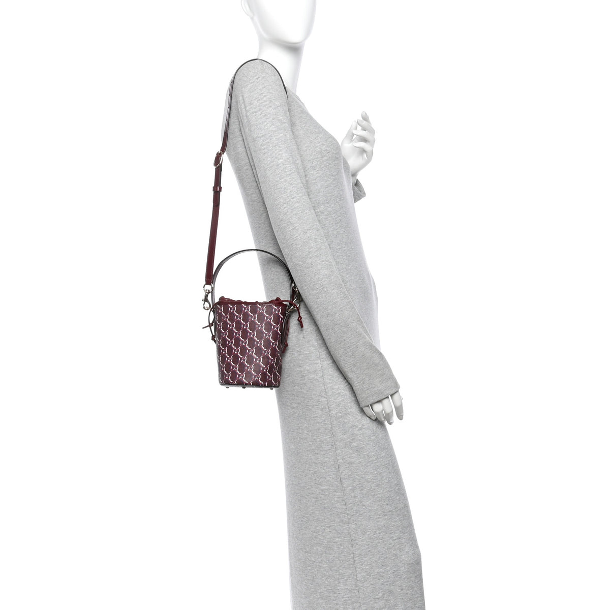 Gucci GG Shadow Monogram Mini Bucket Bag Rosso Ancora Red 2 of 9