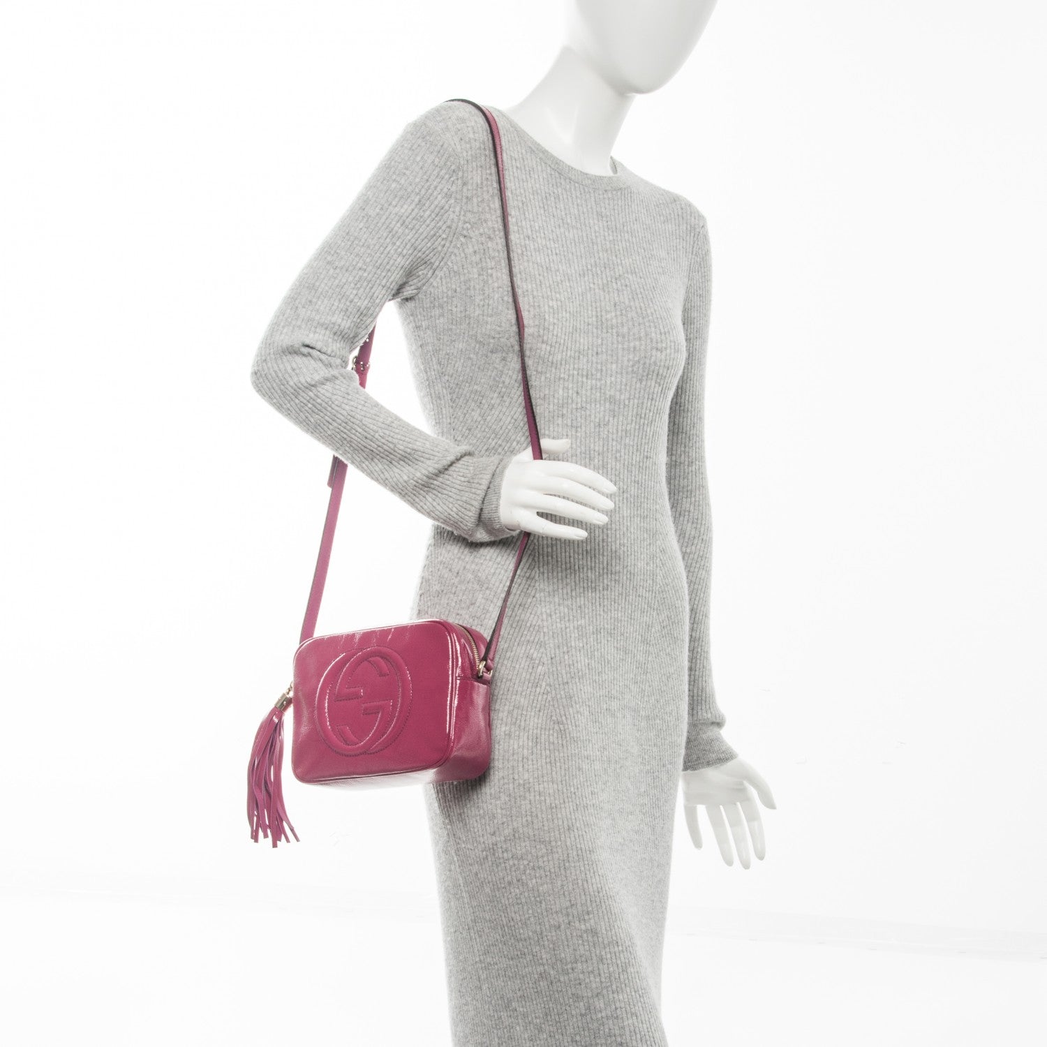 Gucci Soft Patent Small Soho Disco Bag Bright Bougainvillea 2 of 7