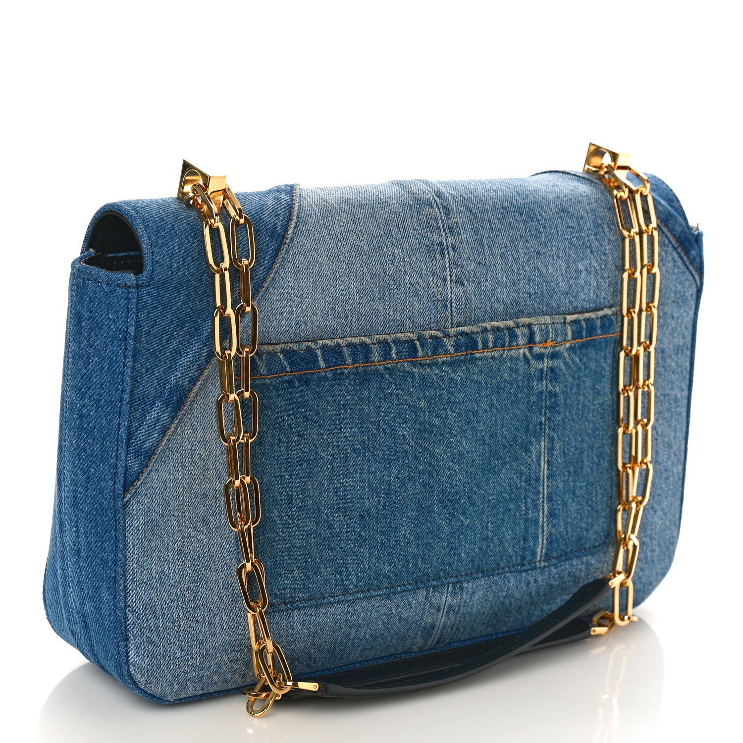 Tom Ford Denim T-Clasp Shoulder Bag Blue 3 of 9