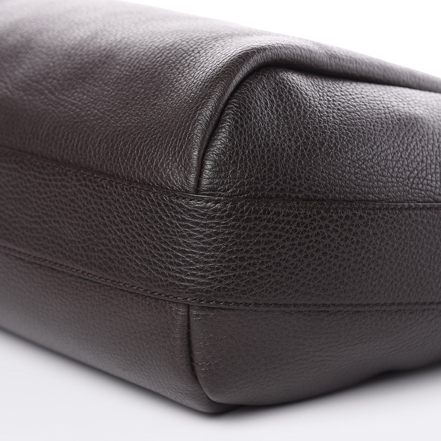 Grained Calfskin Bamboo Bar Hobo Dark Brown