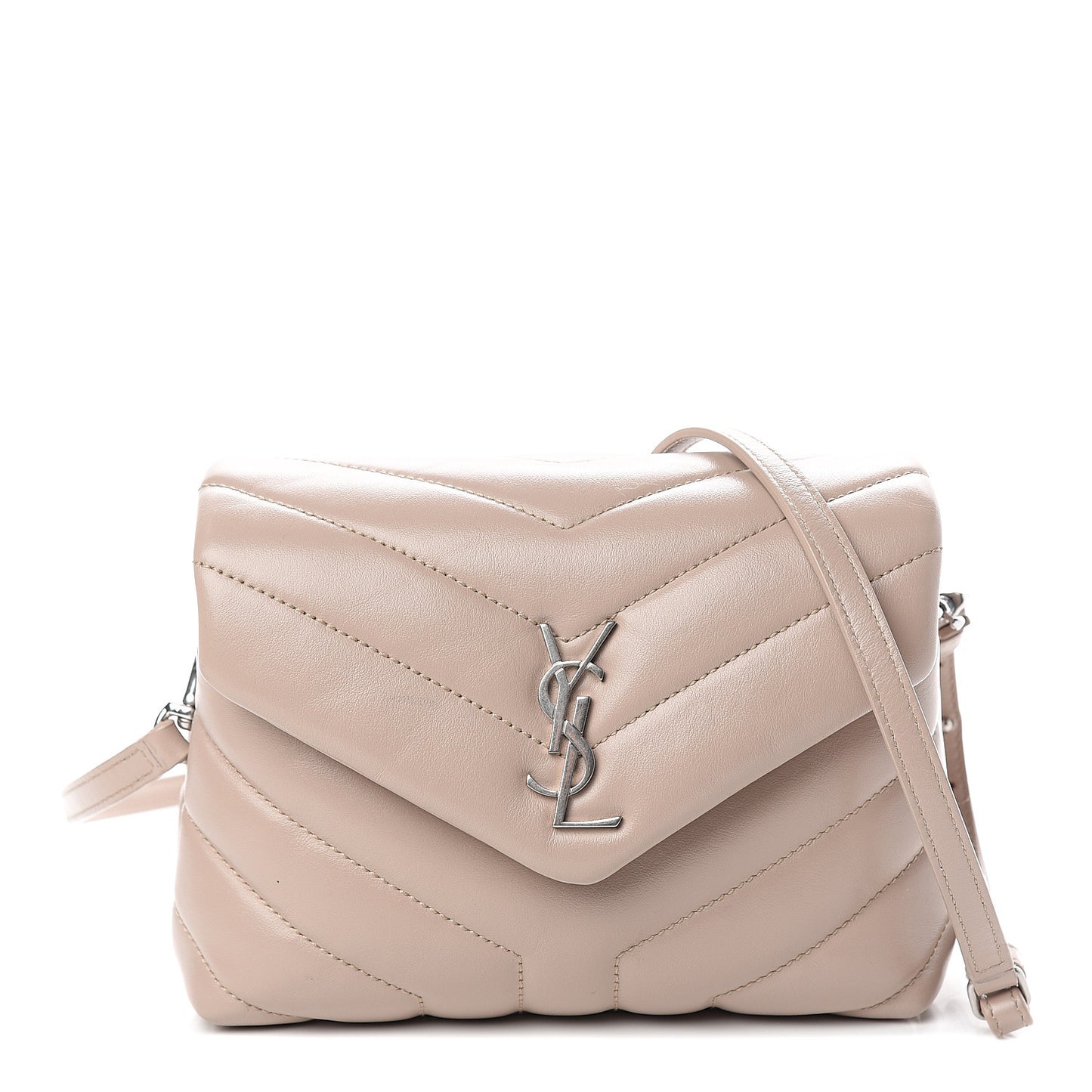 Calfskin Y Quilted Monogram Toy Loulou Chain Satchel Nude Powder