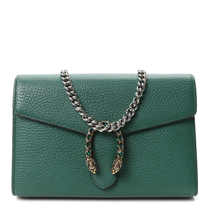 Gucci Calfskin Mini Dionysus Chain Wallet Emerald 1 of 9