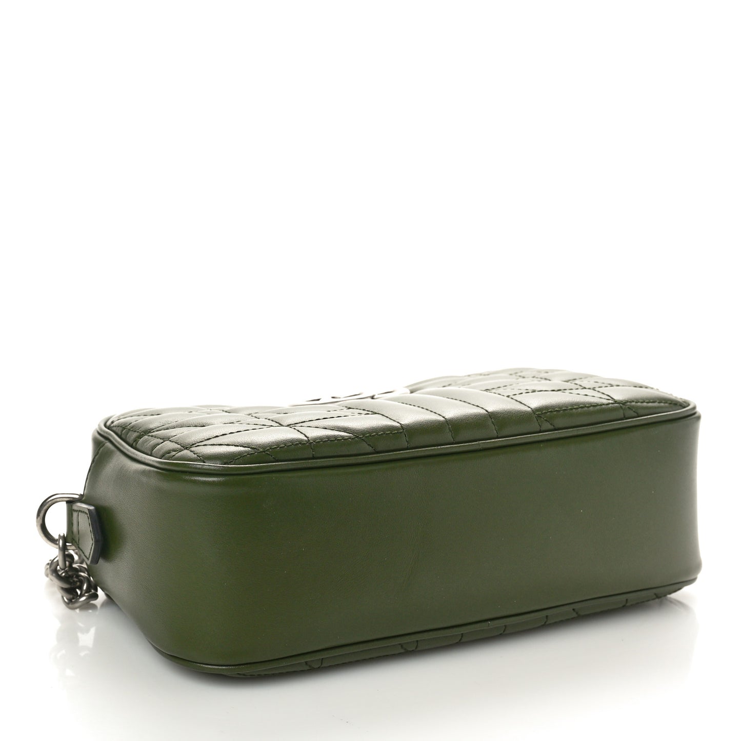 Calfskin Matelasse Aria Small GG Marmont Chain Shoulder Bag Military Wood
