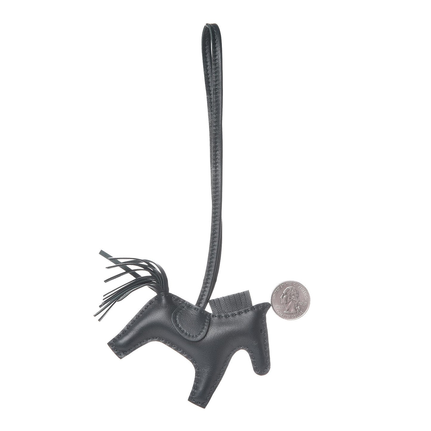 Milo Lambskin Grigri Rodeo Horse Bag Charm PM Vert Cypress