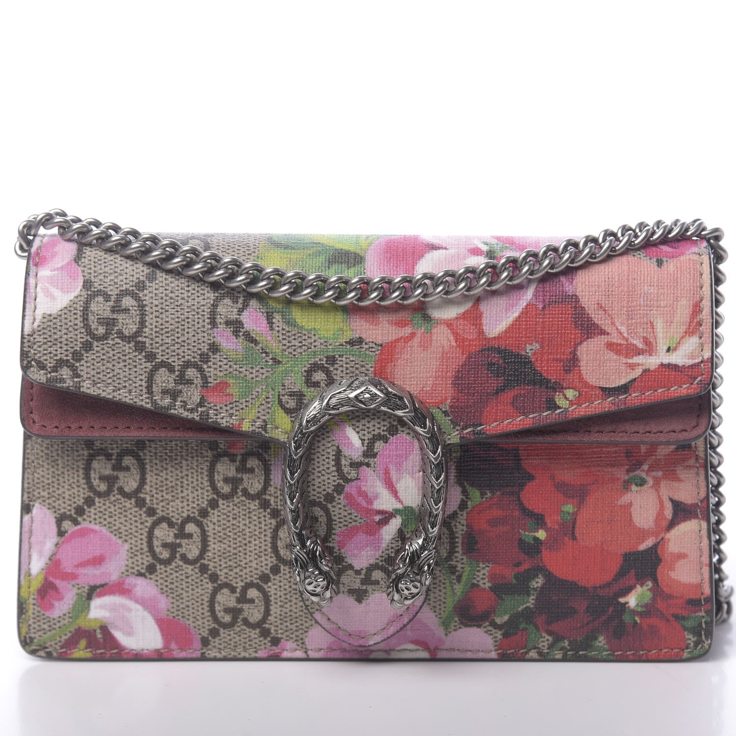 Gucci GG Supreme Monogram Blooms Super Mini Dionysus Shoulder Bag Beige Multicolor Dry Rose 7 of 10