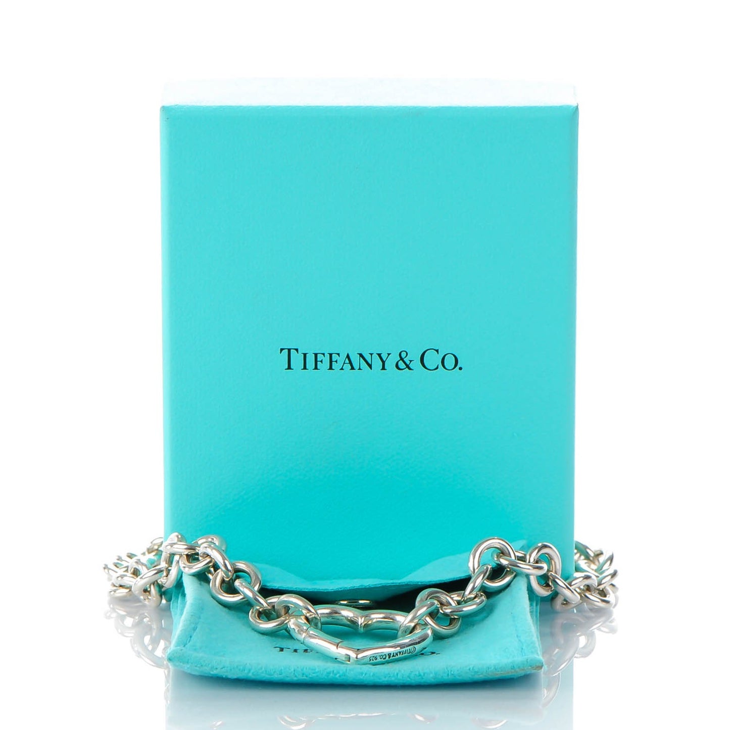Sterling Silver Heart Clasp Choker Necklace