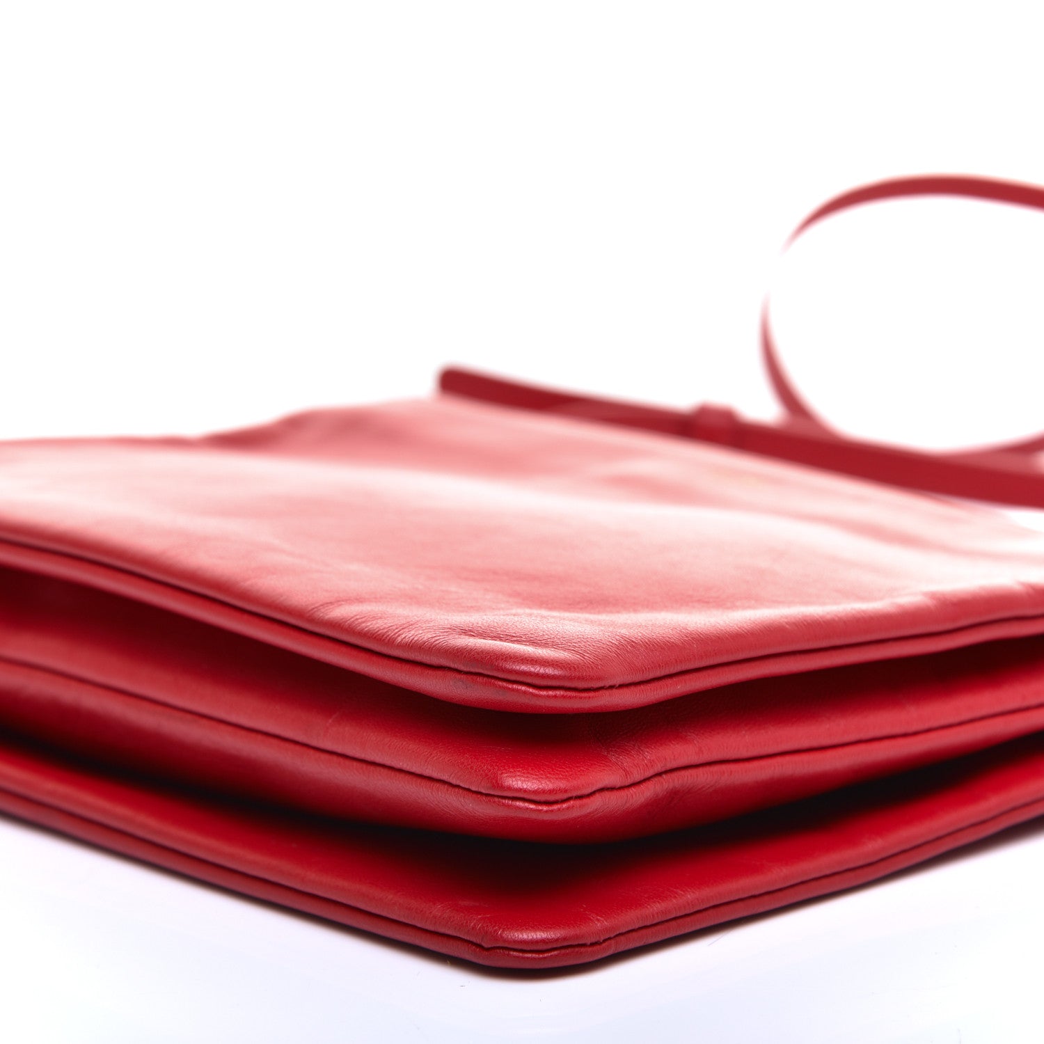 Celine Lambskin Large Trio Crossbody Bag Red 6 of 8