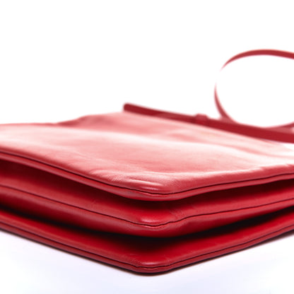 Celine Lambskin Large Trio Crossbody Bag Red 6 of 8