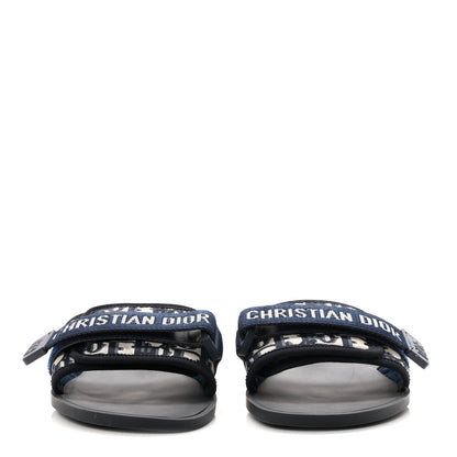 Christian Dior Nylon Oblique Dio(r)evolution Slide Sandals 39 Deep Blue 3 of 10