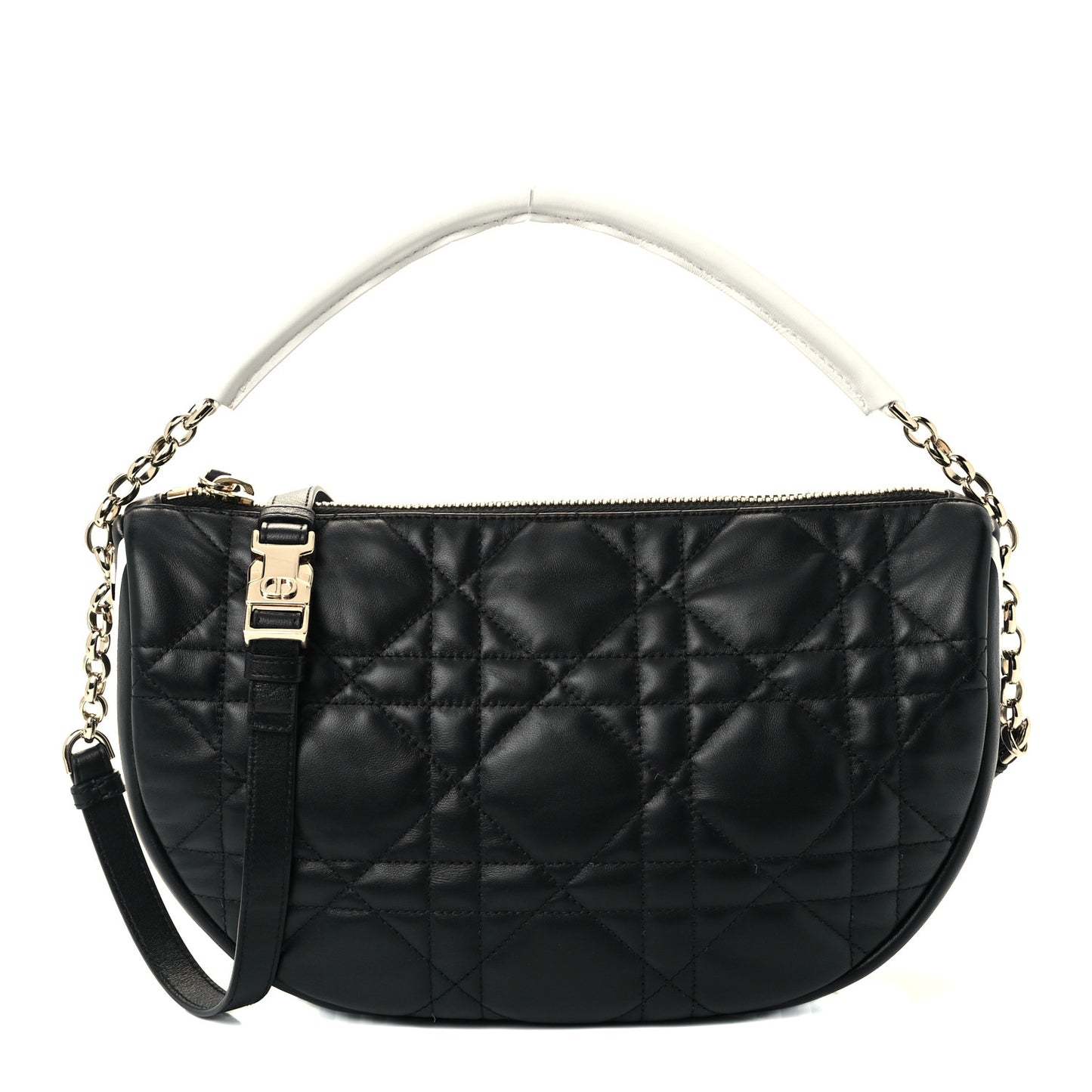 Lambskin Cannage Medium Dior Vibe Hobo Bag Black