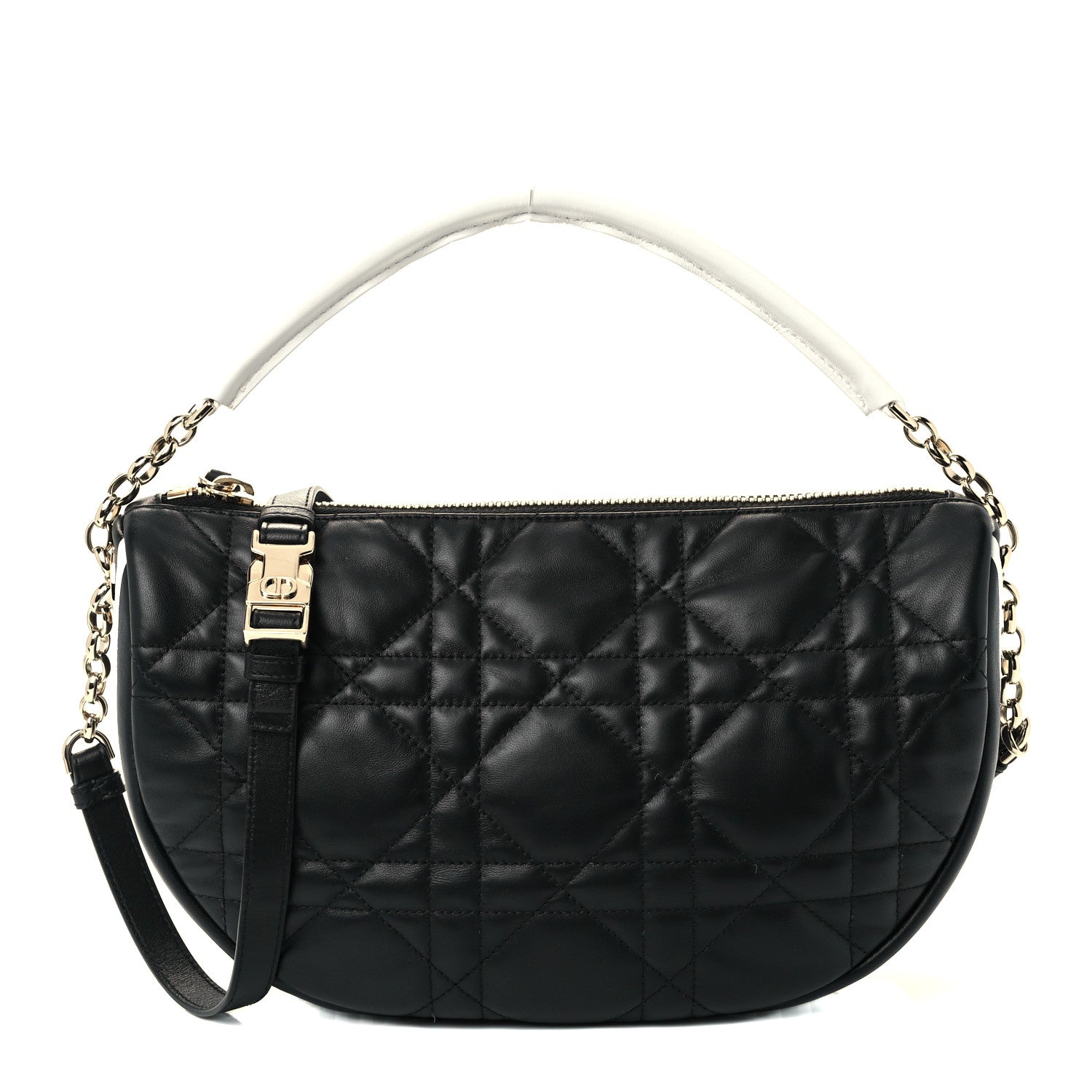 Christian Dior Lambskin Cannage Medium Dior Vibe Hobo Bag Black 1 of 10