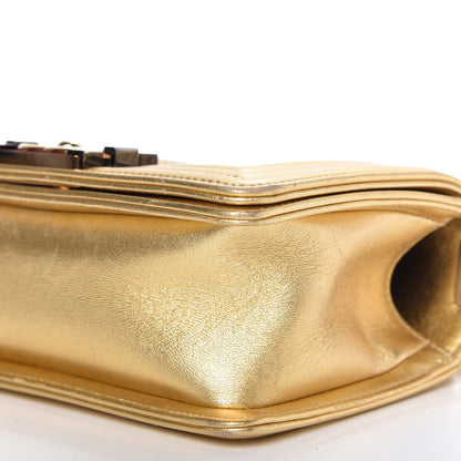 Chanel Metallic Lambskin Embossed Small Cube Boy Flap Gold 7 of 10