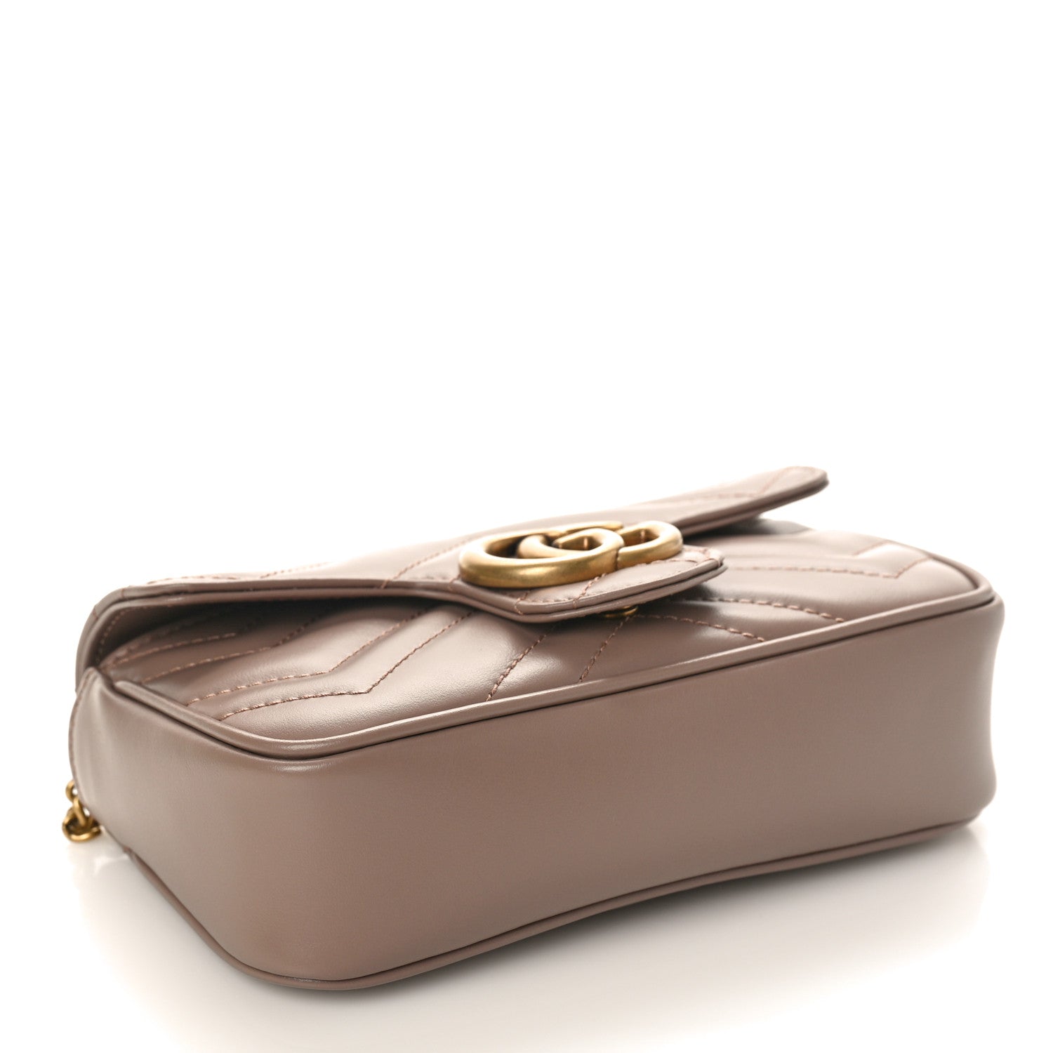 Gucci Calfskin Matelasse Super Mini GG Marmont Shoulder Bag Porcelain Rose 4 of 9