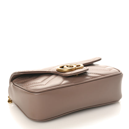 Gucci Calfskin Matelasse Super Mini GG Marmont Shoulder Bag Porcelain Rose 4 of 9