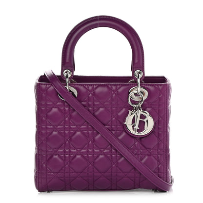 Christian Dior Lambskin Cannage Medium Lady Dior Purple 1 of 15