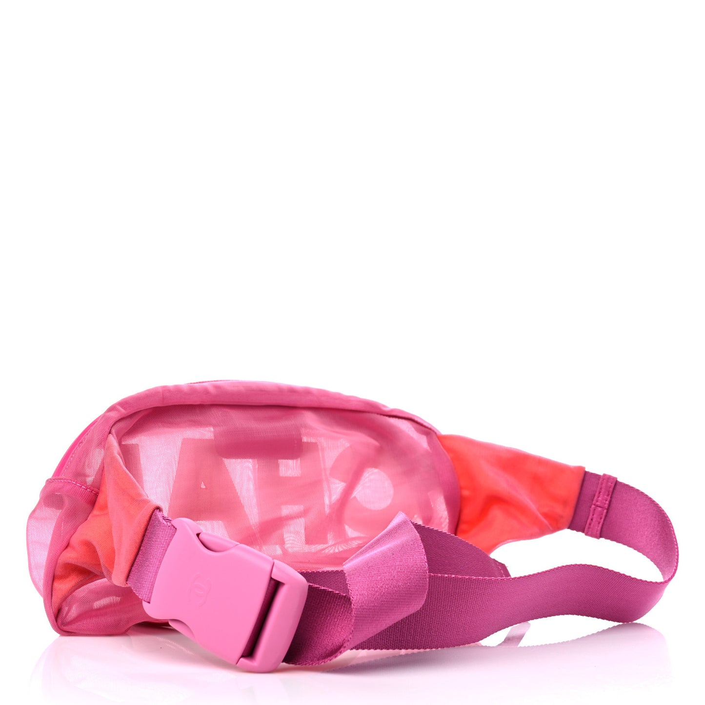 Mesh Nylon Logo Belt Bag Pink