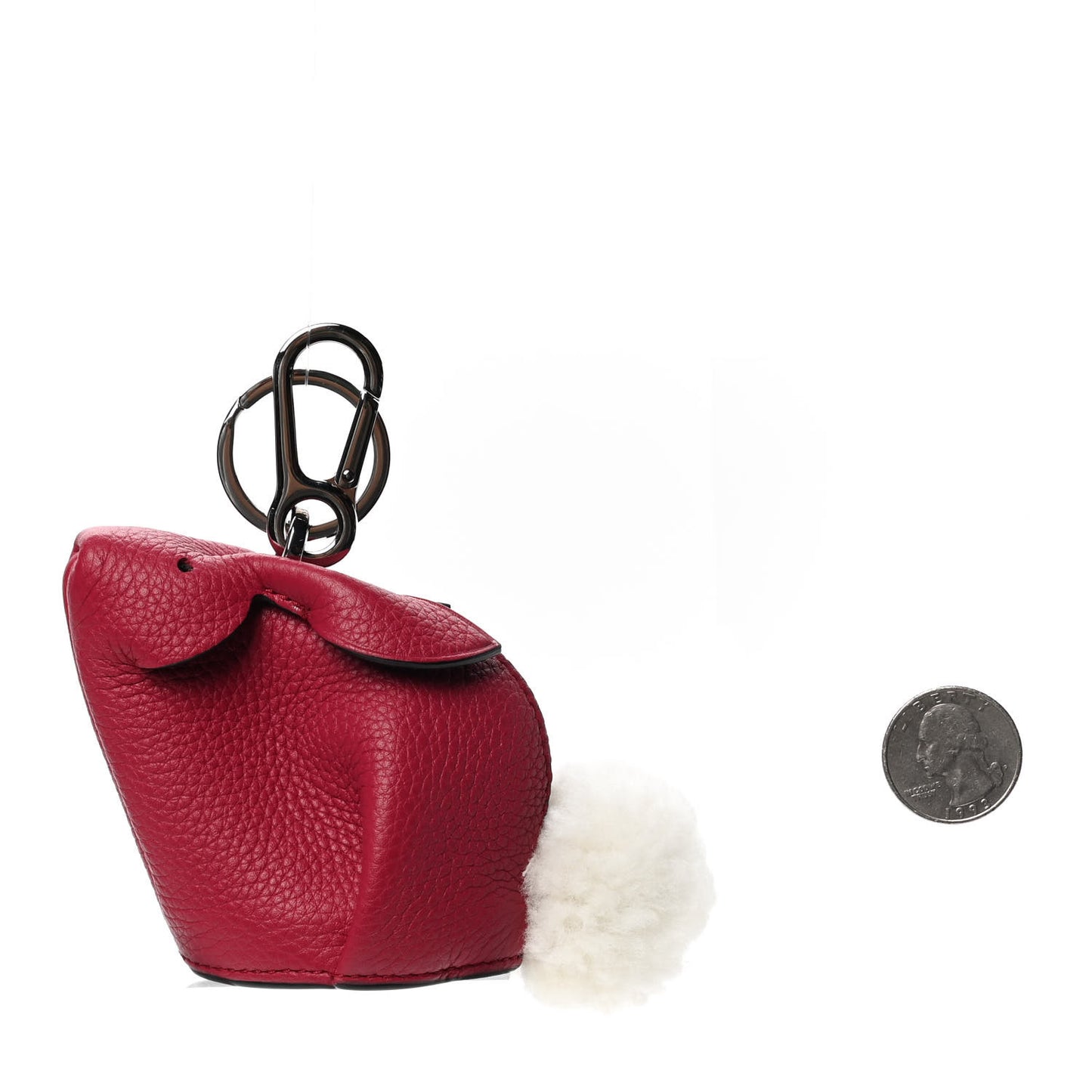 Calfskin Bunny Charm Raspberry