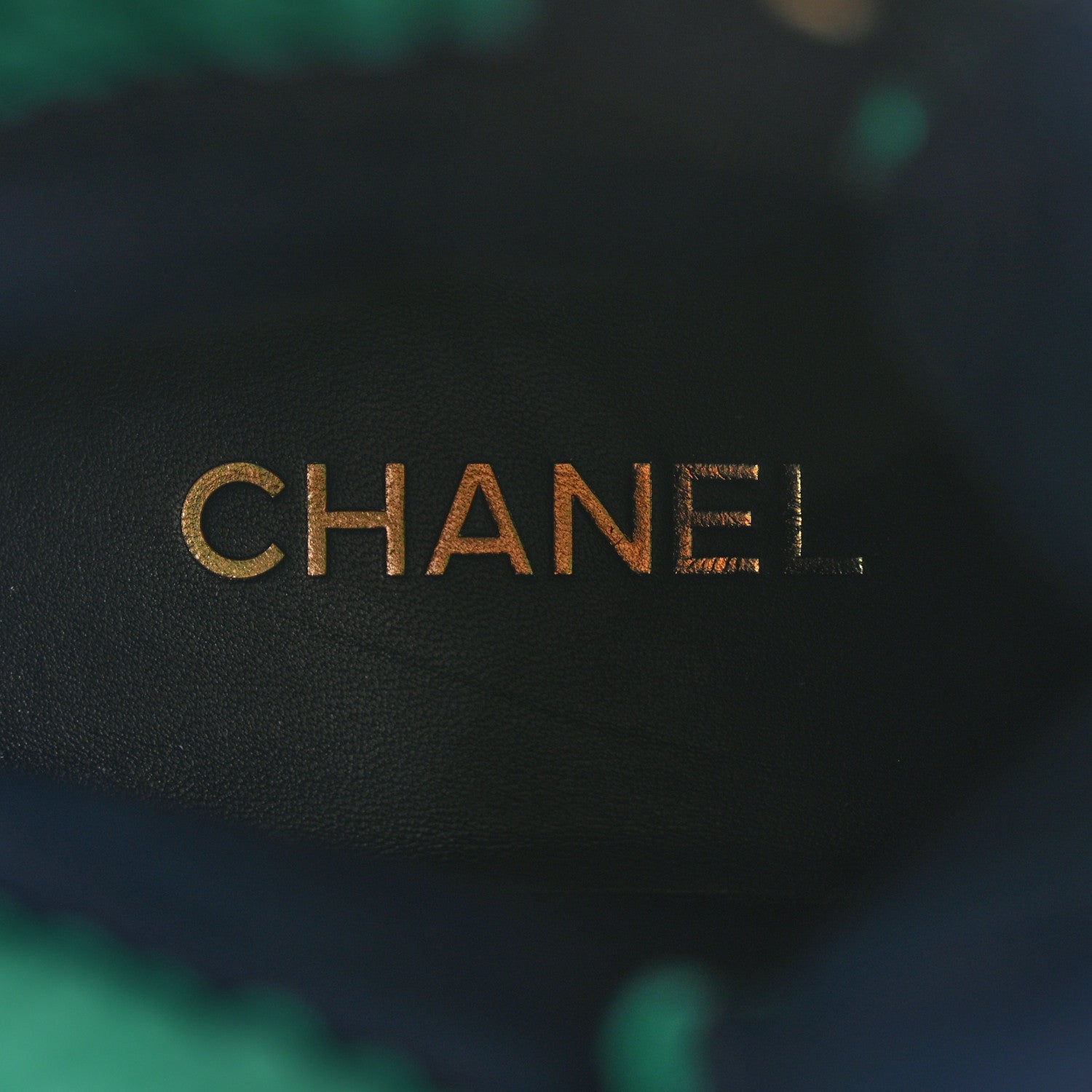 Chanel Suede Calfskin Velvet Quilted CC Combat Boots 38.5 Navy Green Black 6 of 12