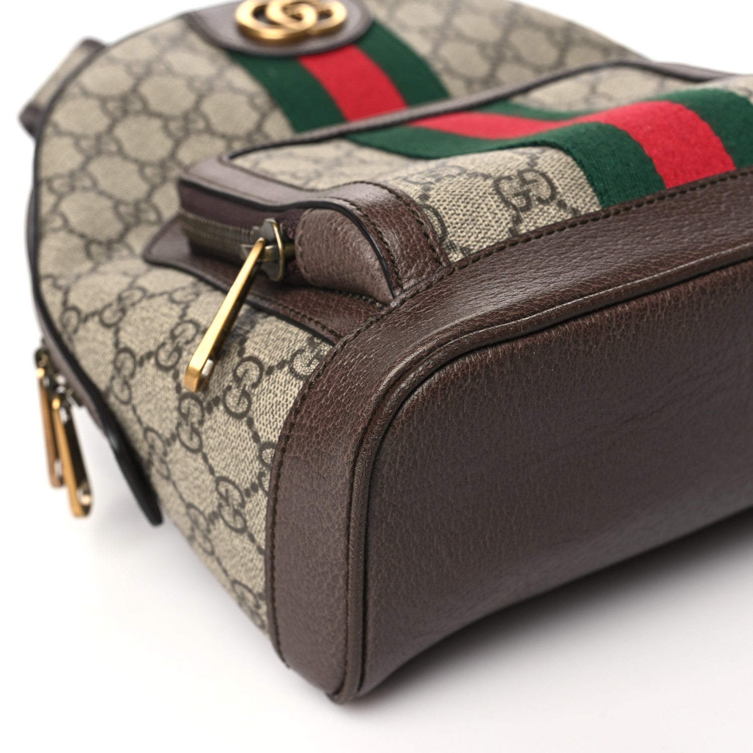 Gucci GG Supreme Monogram Calfskin Web Small Ophidia Day BackpacK Beige Ebony New Acero 9 of 10