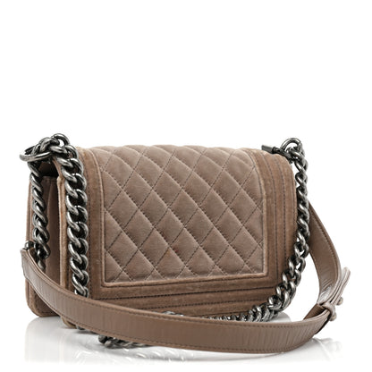 Chanel Velvet Quilted Small Boy Flap Beige 2 of 18
