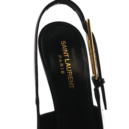 Saint Laurent Vitello Marilyn Lee 75 Slingback Pumps 38.5 Black 9 of 13