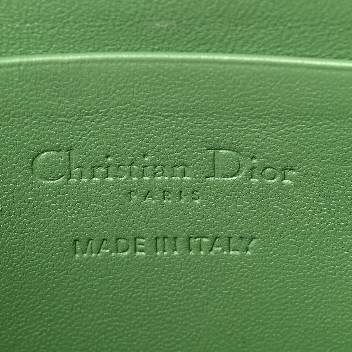 Lambskin Cannage Lady Dior Phone Holder Green