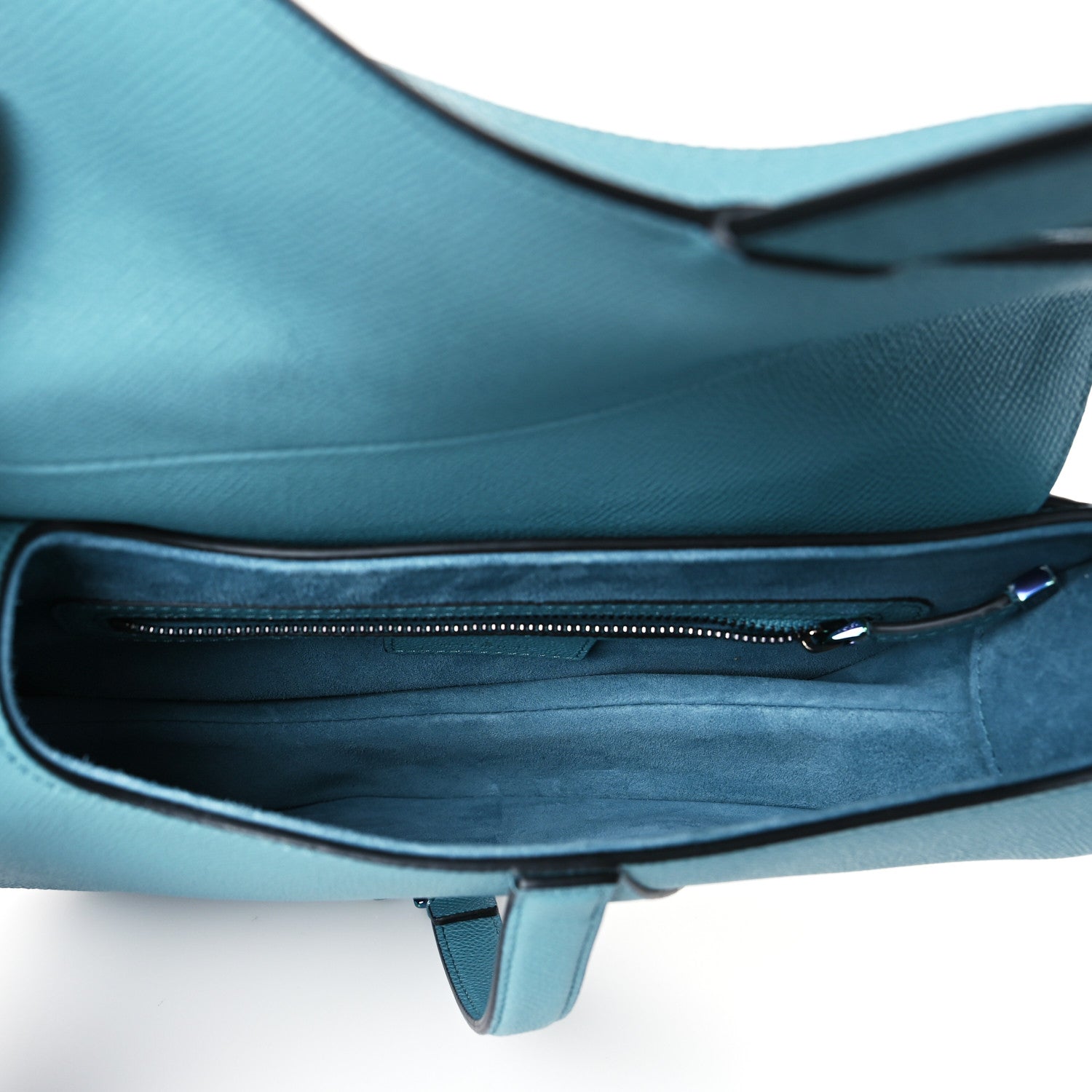 Christian Dior Grained Calfskin Saddle Bag Azure Blue 5 of 8