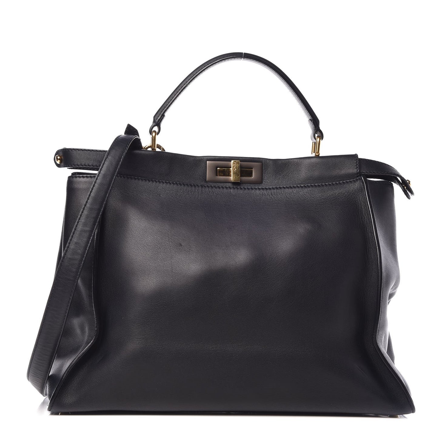 Vitello Dolce Marmol Large Peekaboo Iconic Satchel Blue Notte