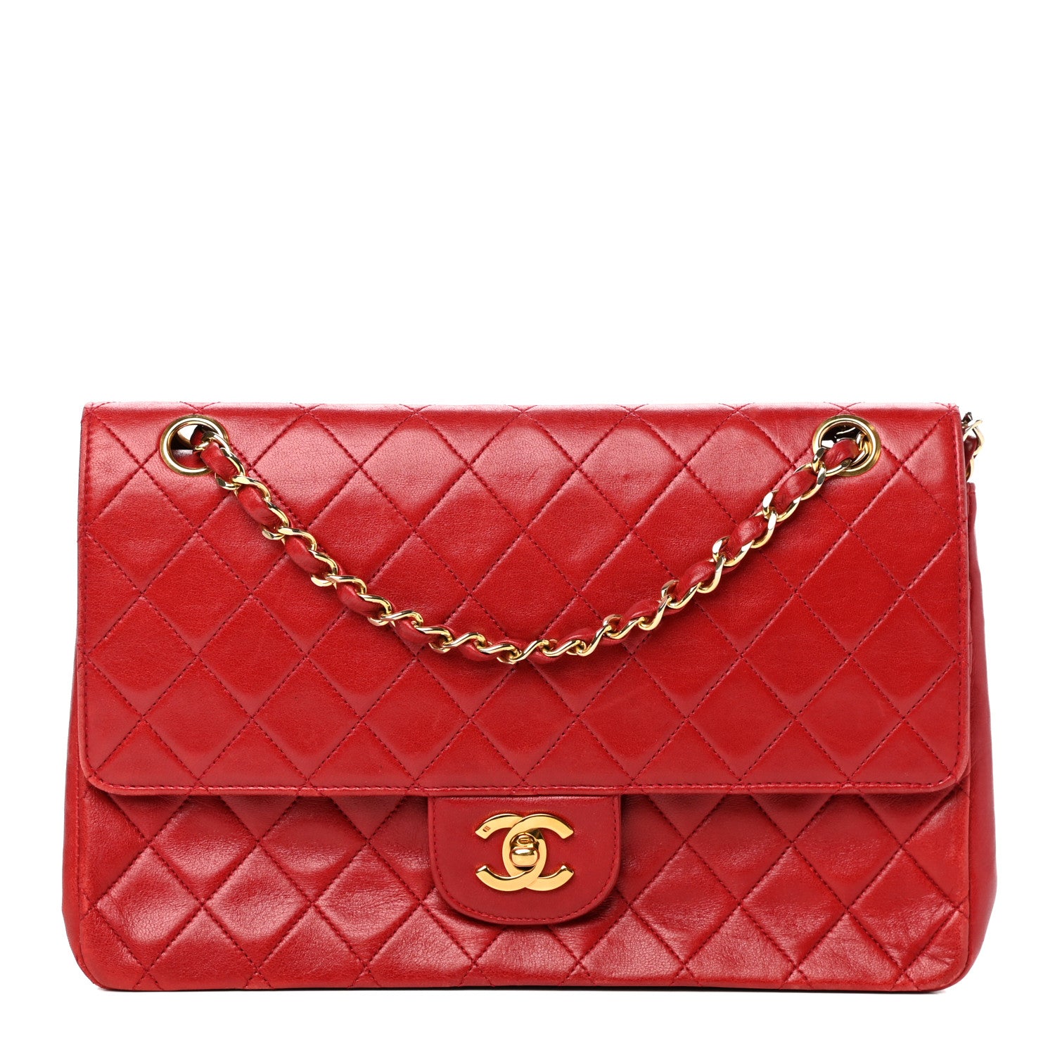 Chanel Lambskin Quilted Medium Double Flap Red 1 of 12