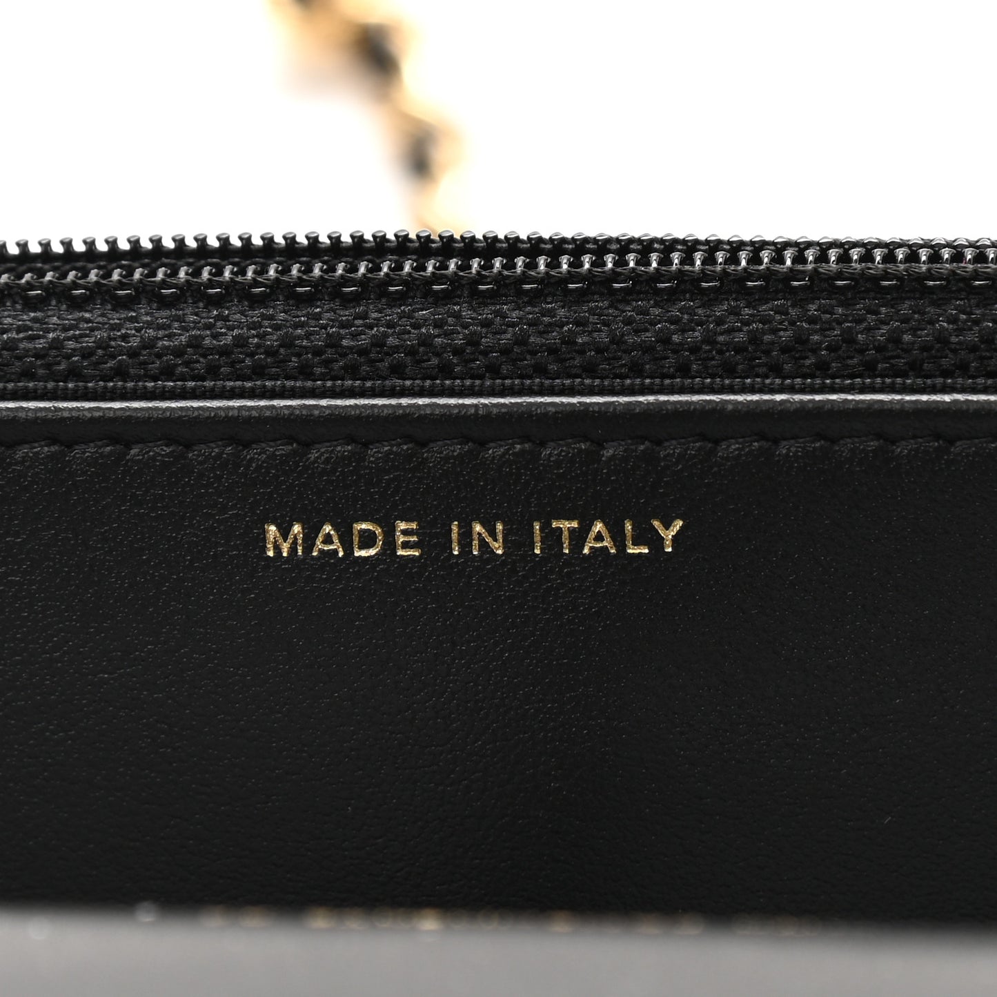 Lambskin Double Stitch Quilted Wallet On Chain WOC Black