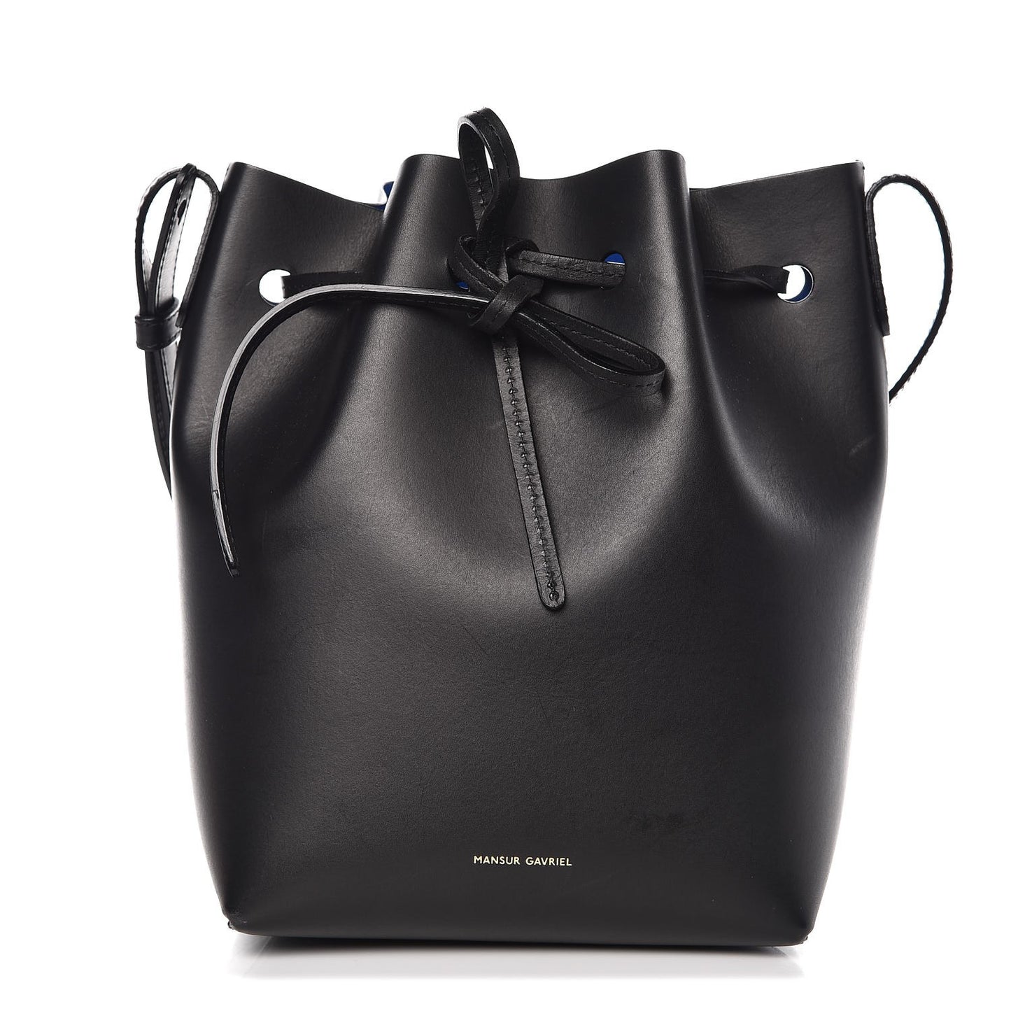 Calfskin Mini Bucket Bag Black Royal